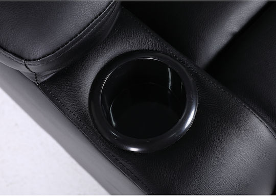 Rana Fotoliu Relax din Piele Ecologică Negru 80x95x103cm
