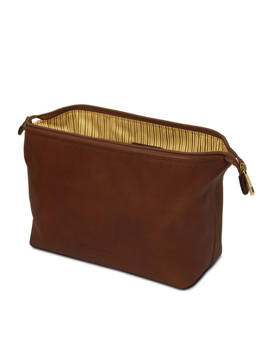 Toiletry Bag Smarty L in Tabac Brown color 26cm