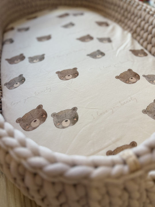 Grandes Suenos Baby Sheet Cradle Cotton White 50x90cm