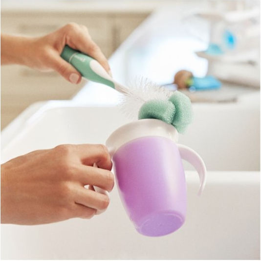 Munchkin Cleaning Brush for Baby Bottle Gray Sponge Bottle Brush