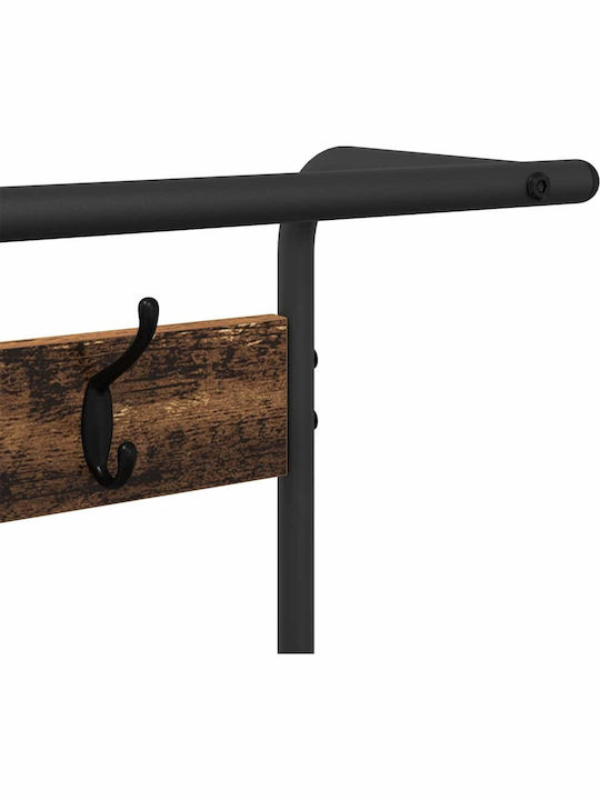 vidaXL Κρεμάστρα Δαπέδου από Ξύλο Μαύρη 75x34x184cm