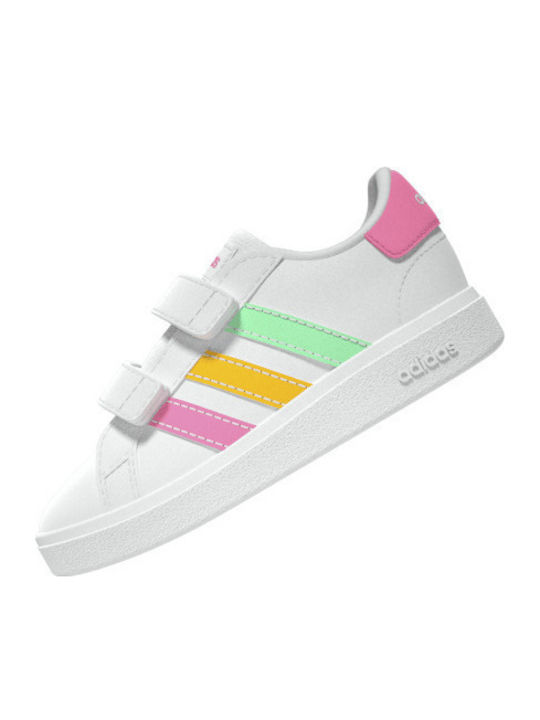 Grand Court GRAND COURT 2.0 Kinder Sneakers mit Klettverschluss Cloud White / Pulse Mint / Beam Pink