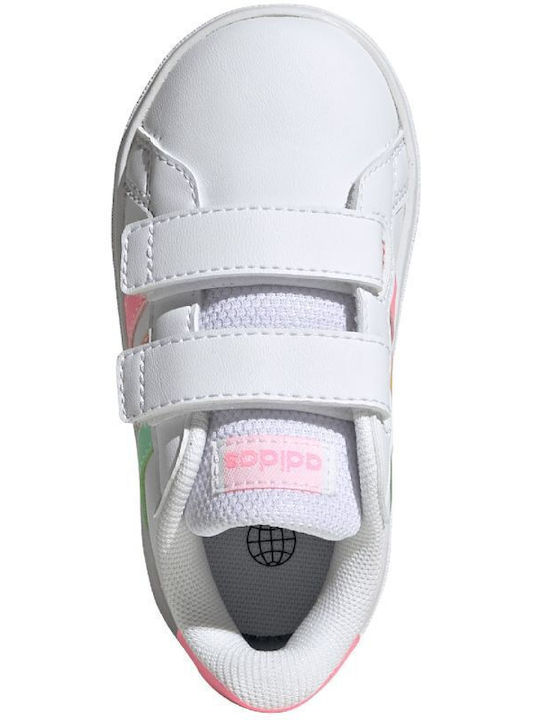Grand Court GRAND COURT 2.0 Kinder Sneakers mit Klettverschluss Cloud White / Pulse Mint / Beam Pink