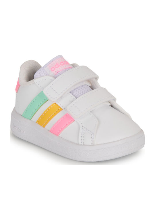 Grand Court GRAND COURT 2.0 Kinder Sneakers mit Klettverschluss Cloud White / Pulse Mint / Beam Pink