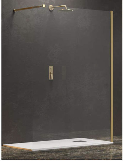 Karag Walkin 1 Fixed Side for Shower 50x200cm Clear Glass Oro