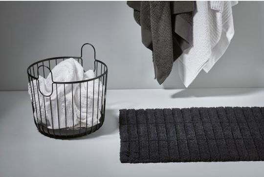 Zone Denmark Bath Mat Cotton 331847 Black Velvet-Black Metal 50x80cm