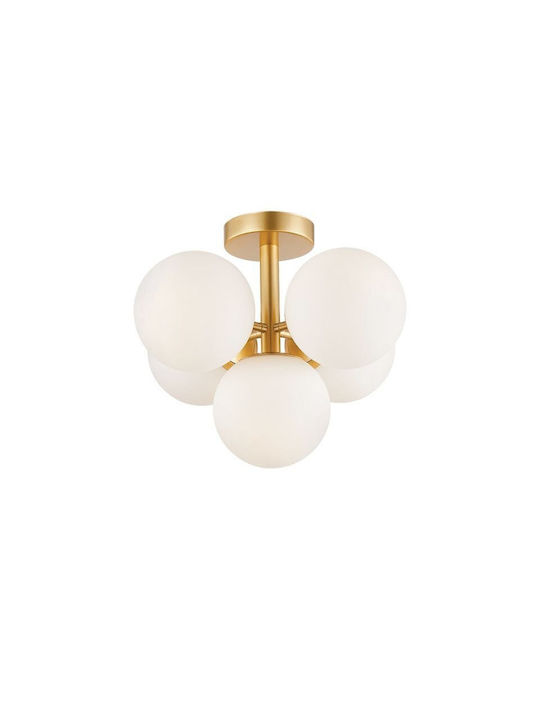 Viokef Nefeli Hängelampe Gold Schiene für 5 Lampen E14, E.14 41x320cm.