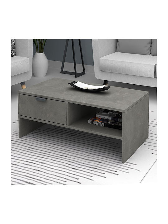 Rectangular Central Coffee Table Galaxy Wooden Gray Concrete W100xL50xH42cm