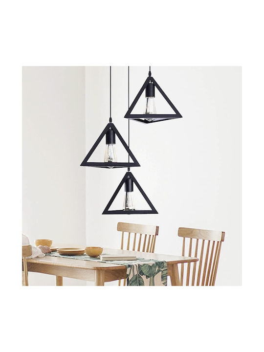 VenCore Pendant Light Black with Socket E27 25x25x21cm