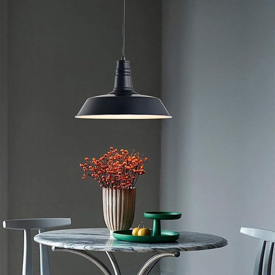 VenCore Hängelampe Schwarz Glocke mit Fassung E27 36x36x25cm.