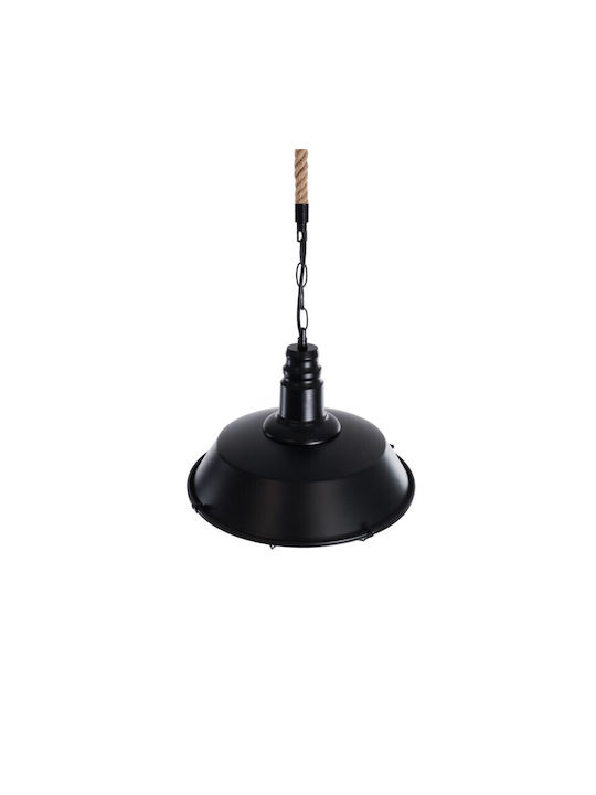 VenCore Pendant Light Black with Rope for Socket E27 36x36x30cm