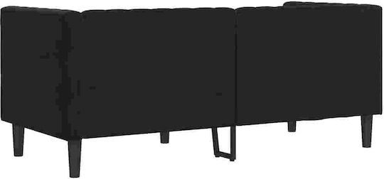Τριθέσιος Καναπές Βελούδινος Μαύρο 174x74.5x70.5εκ.