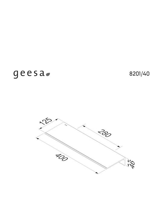 Geesa Стенен Рафт за баня Метален 12.5x28x4.6см Черна