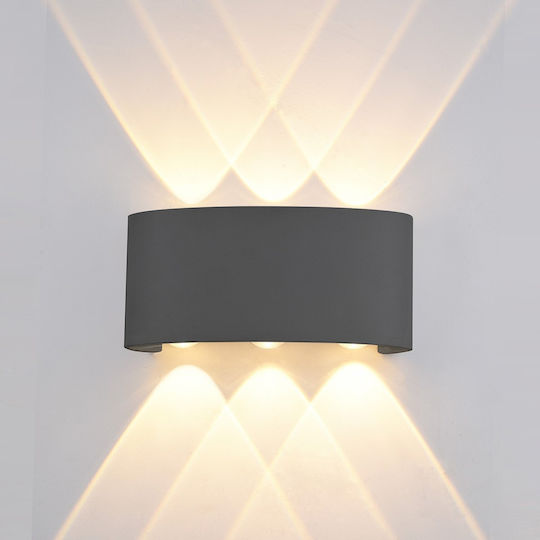 Italux Lamp Wall with Integrated LED Black 8x8cm