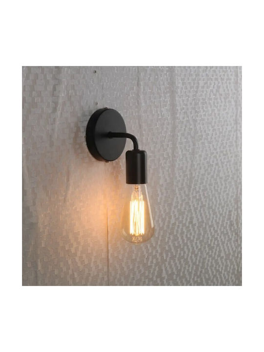 VenCore Modern Lumină de Perete cu Soclu E27 Negru 7x16cm