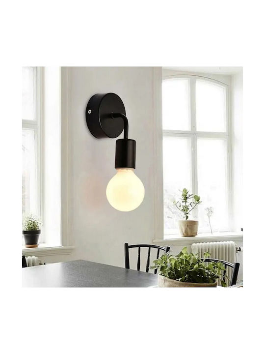 VenCore Modern Lumină de Perete cu Soclu E27 Negru 7x16cm