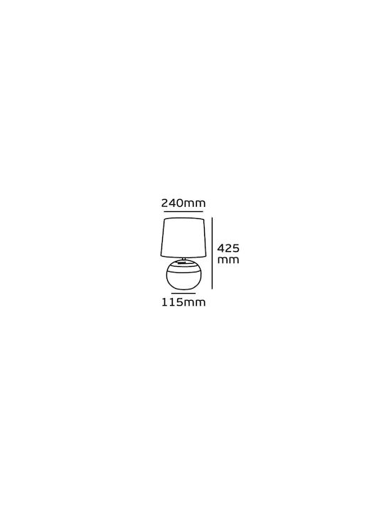VK Lighting Ceramic Table Lamp for Socket E27 with Beige Shade and Base
