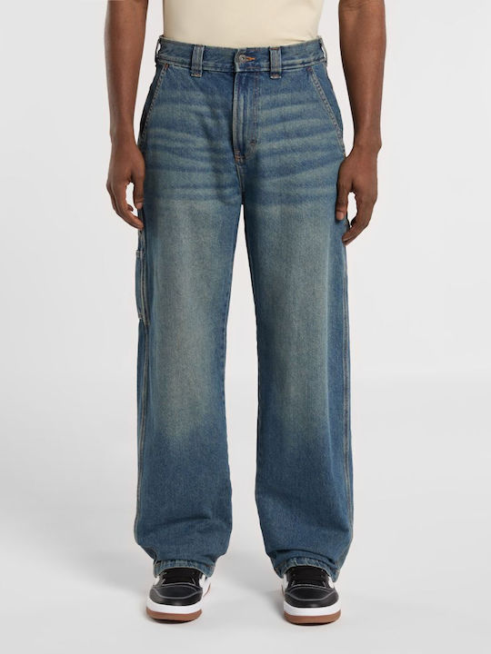 Carpenter Men's Jeans Pants With Loose Fit Khaki Blue