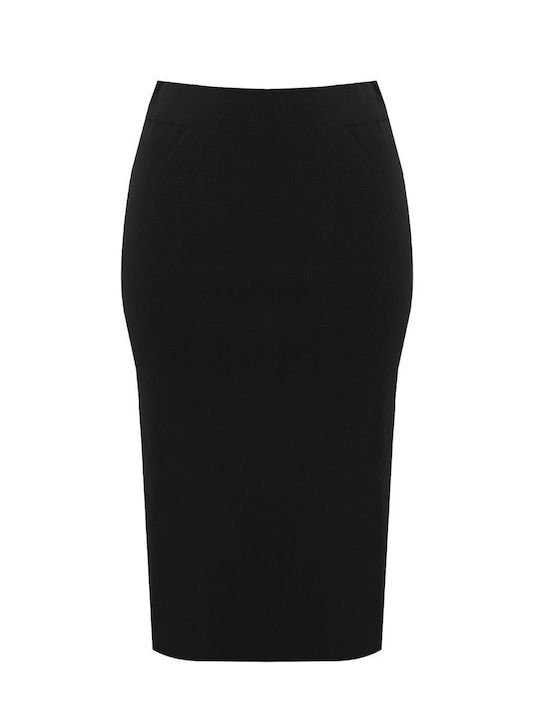 Basic Hoch tailliert Rock Schwarz