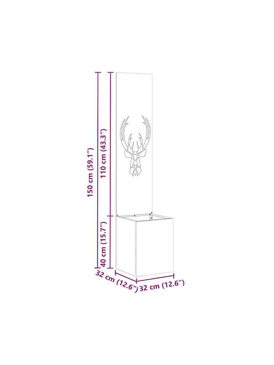 vidaXL Topf Metallisch Charcoal 32x140x140cm.