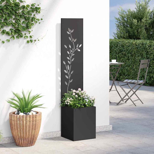 vidaXL Γλάστρα Μεταλλική Μαύρο 32x140x140εκ.