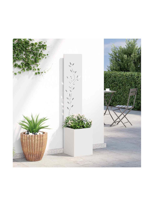 vidaXL Γλάστρα Μεταλλική Λευκό 32x140x140εκ.