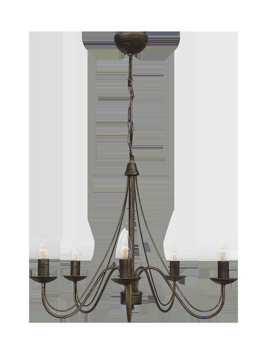 Heronia S-11 5/L BR Chandelier Candlestick 5xE14 Bronze 01-0259