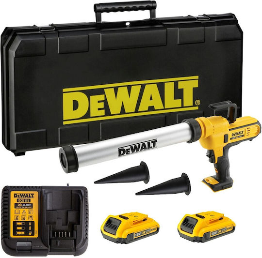 Dewalt Ηλεκτρικό Πιστόλι Σιλικόνης Μπαταρίας 18V 2x2Ah