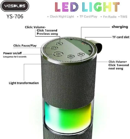 Yesplus YS-706 Bluetooth-Lautsprecher Schwarz