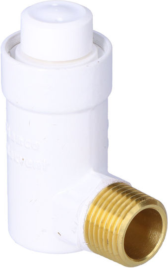 Automatic Air Vent Angled White Flexvent 1/2 Inch 10 Bar Without Shut-off Valve