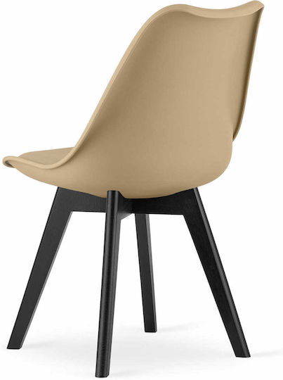 Mark Kitchen Polypropylene Chair Dark Beige / Black 60x50x50cm 4pcs