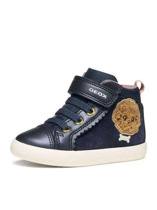 B Gisli Anatomische Leder Kinderstiefel mit Bügel- und Schleifenverschluss Marineblaue