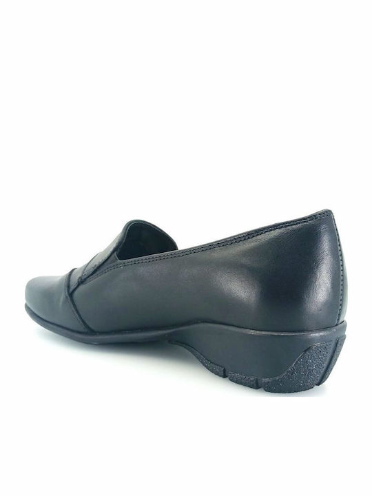 Δερμάτινα Γυναικεία Loafers σε Μαύρο Χρώμα