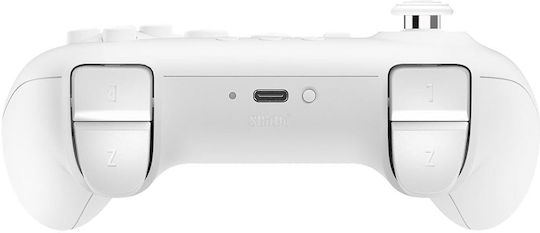8Bitdo 64 Bluetooth Безжичен Геймпад с Хол Ефект Стикове за Android / Switch / Switch 2 Бял