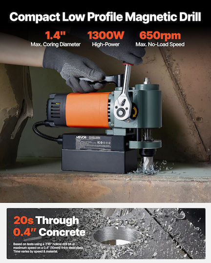 Vevor Magnetic Drill Press WSCLZ35MMTZC68DEN001V2 with Power 1.3kW
