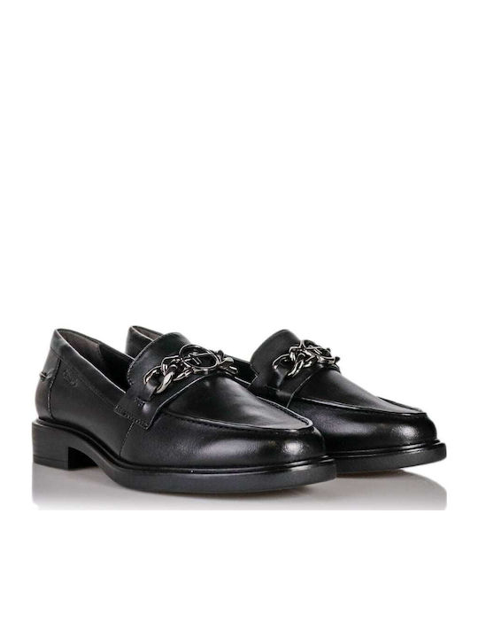 Δερμάτινα Γυναικεία Loafers σε Μαύρο Χρώμα