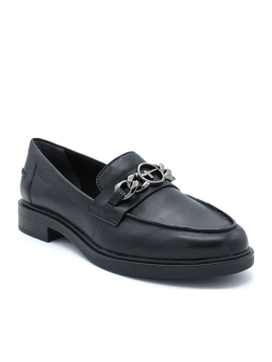 Δερμάτινα Γυναικεία Loafers σε Μαύρο Χρώμα