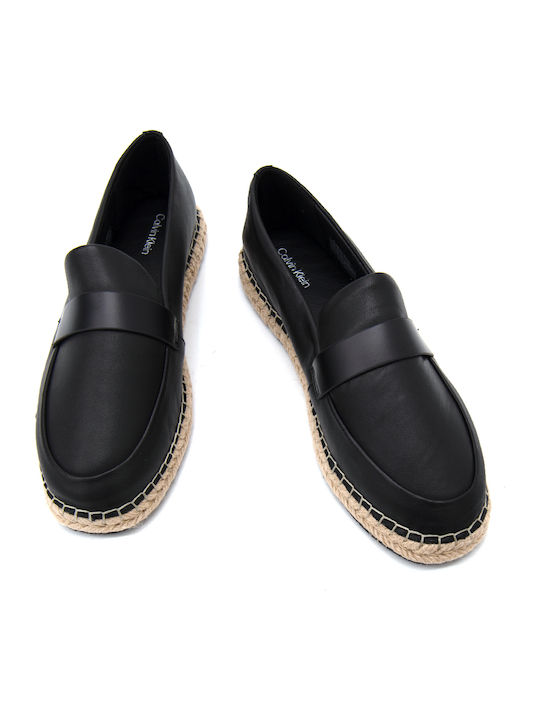 Leather Women's Loafers in Black Color