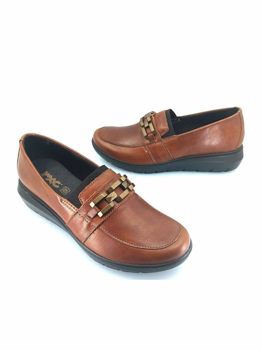 Leder Damen Mokassins in Braun Farbe