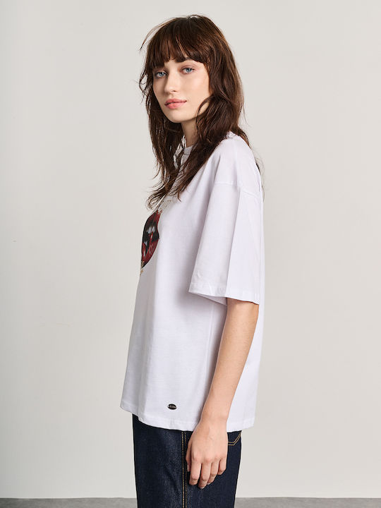 Women's Blouse Cotton Short Sleeve Off-white