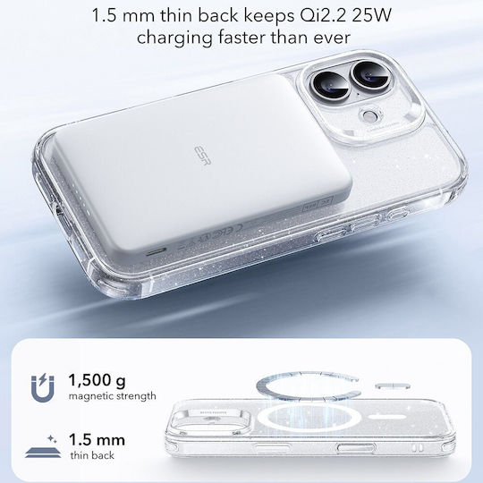 ESR Classic Hybrid Halolock Umschlag Rückseite Silikon Transparent (iPhone 17)