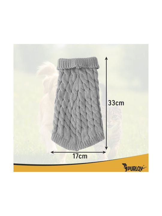 Purlov Knitted Sweater For Dog In Gray Colour M