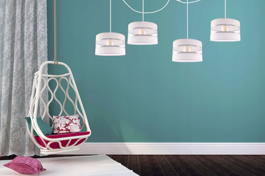 Light Home Πολύφωτο Παιδικό Φωτιστικό Κρεμαστό από Μέταλλο με Υποδοχή E27 Λευκό