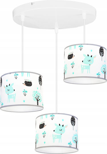 Light Home Kids Metallic / Fabric / Plastic Chandelier Ceiling Light E27 White 60W