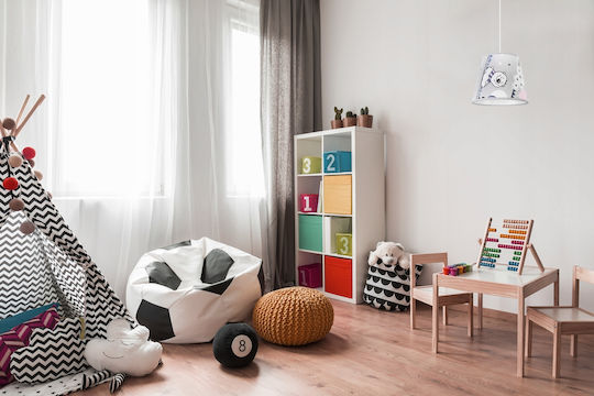 Light Home O singură lumină Lumină de tavan pentru copii Suspendata din metal 60W cu suport pentru bec E27 Alb