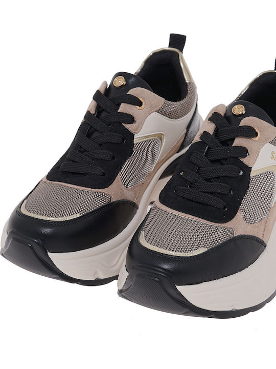 Chunky Sneakers Beige Black Platinum