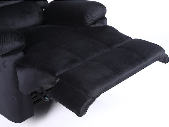 Carinae Relaxsessel mit Fußhocker Samt Black 93x90x100cm