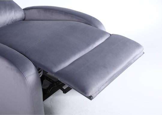 Tureis Fotoliu Relax Catifelat Gri 68x86x99cm