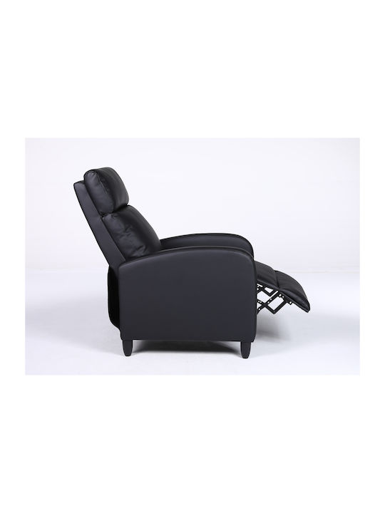 Atria Πολυθρόνα Relax από Δερματίνη Μαύρο 67.5x90x104cm
