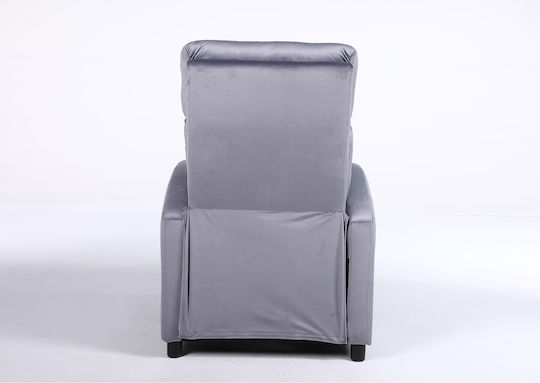 Tureis Fotoliu Relax Catifelat Gri 68x86x99cm